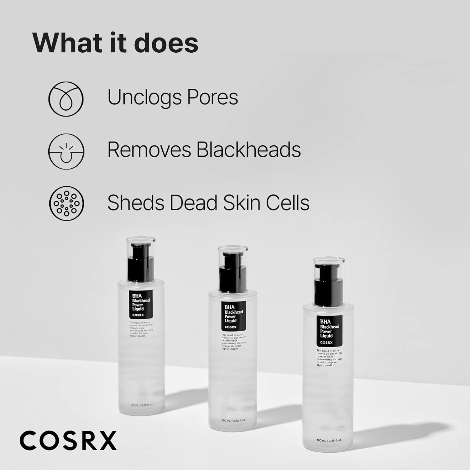 COSRX Niacinamide 2% + BHA 4% Blackhead Exfoliant Toner 3.38 fl.oz / 100ml, Korean Toner, Blackhead Remover, Pore Minimizer for Enlarged Pores, For All Skin Types, Korean Skincare